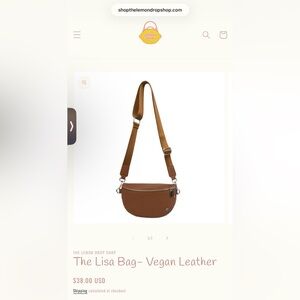 Lemon drop shop the Lisa bag vegan leather- brown
